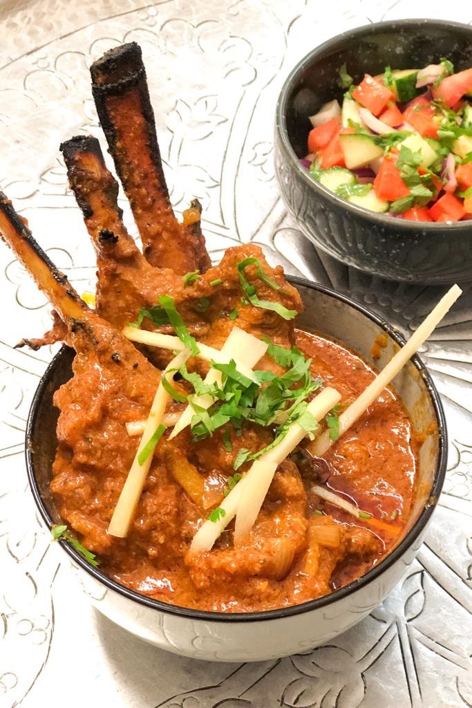 Kadhai Champ - Gegrillte Lammkoteletts